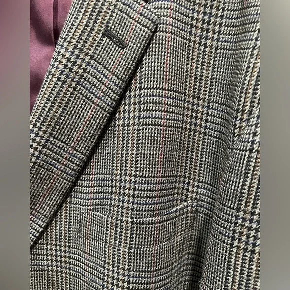 Tommy Hilfiger Classic Gray Plaid Men's Blazer, Sport Coat Jacket - Picture 4 of 16